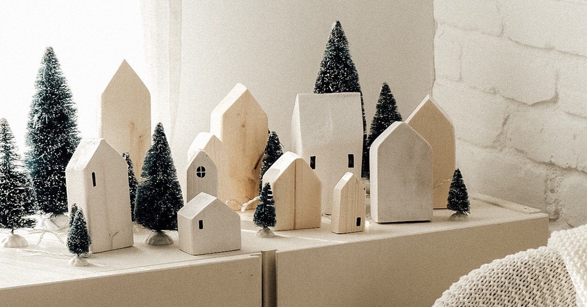 Kit Décoration Noël : village en papier à monter soi-même