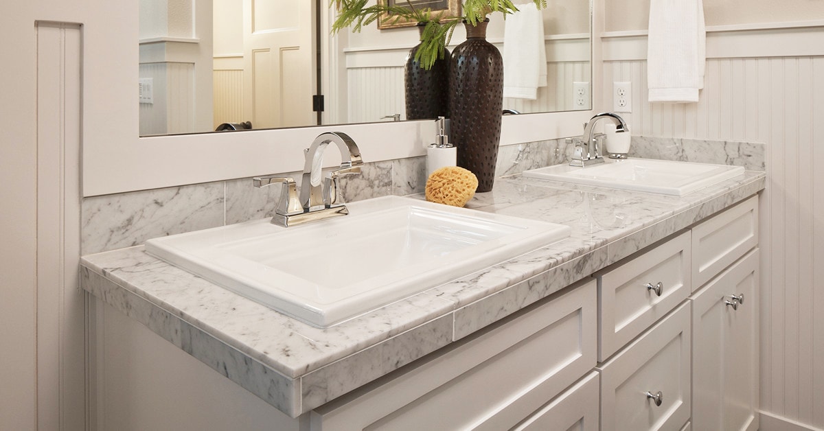 drop in bathroom sink before and after