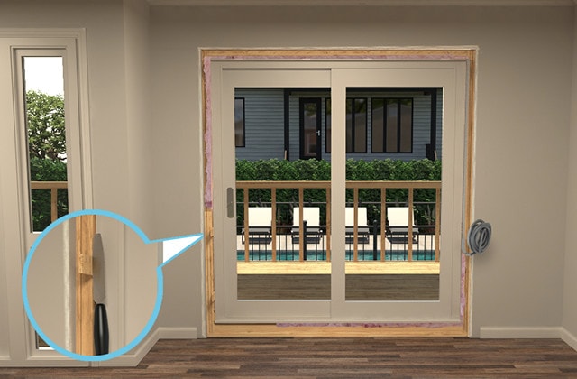 Install A Sliding Patio Door Rona, Exterior Trim Around Sliding Glass Door