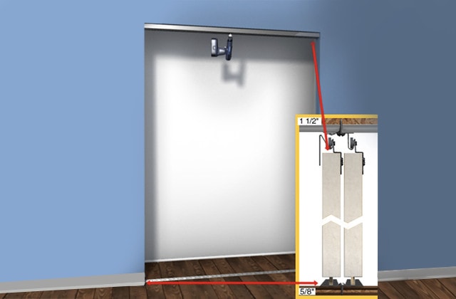 How To Install A Closet Sliding Doors, Closet Sliding Door Rails