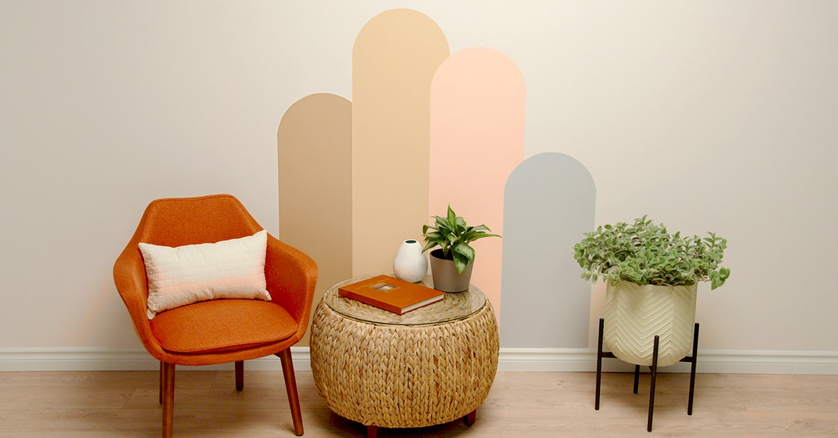 Reading corner with a painted arch accent wall Reading corner with a painted arch accent wall