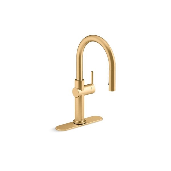 Gold centre-set kitchen faucet