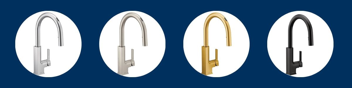 Same Moen kitchen faucet in various finishes