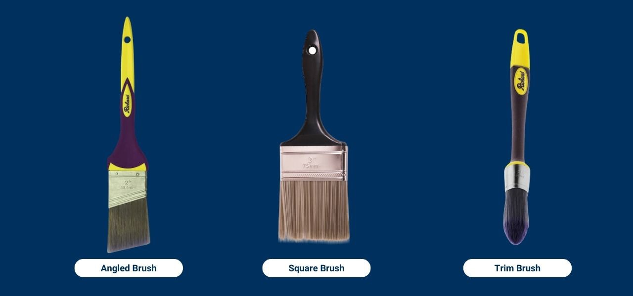 Different shapes of paint brushes Different shapes of paint brushes