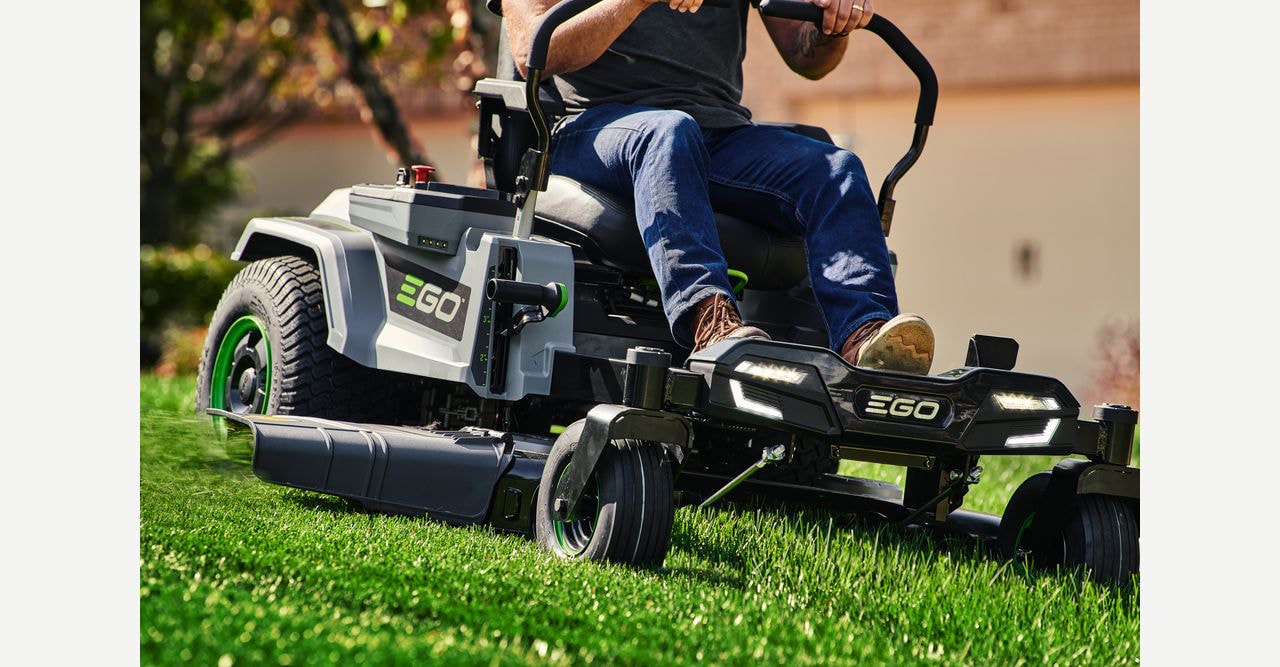 Person using a lawn tractor