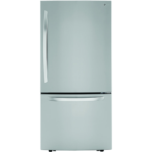 Stainless steel bottom-freezer fridge