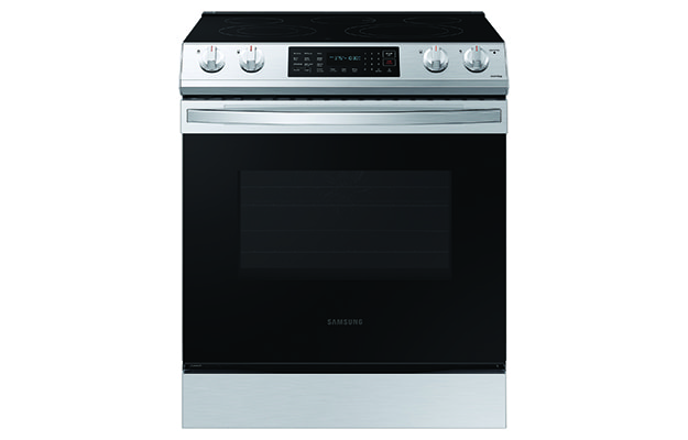 Stainless-steel slide-in range