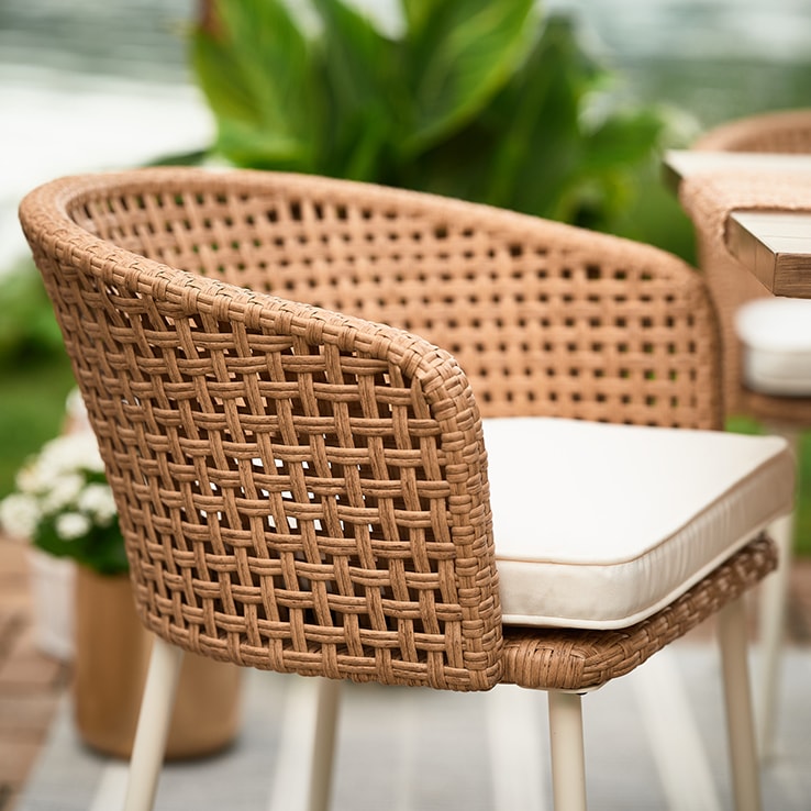 Synthetic wicker outdoor chair