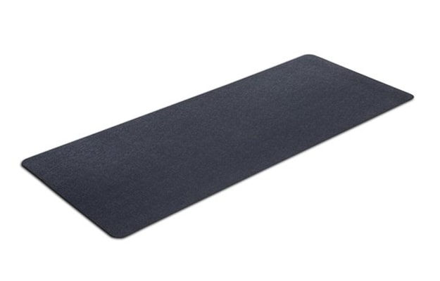 Black exercise equipment mat