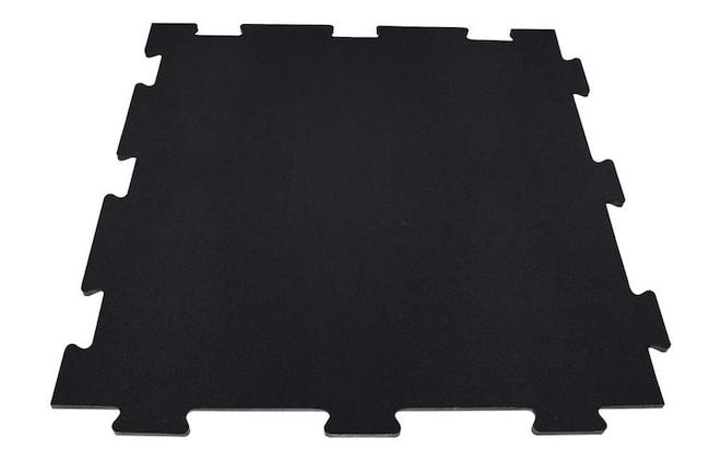 Black rubber floor tile