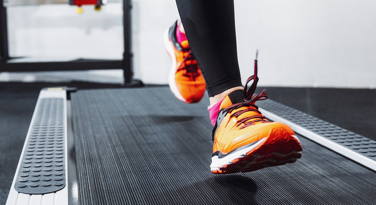 Woman running on a treadmill