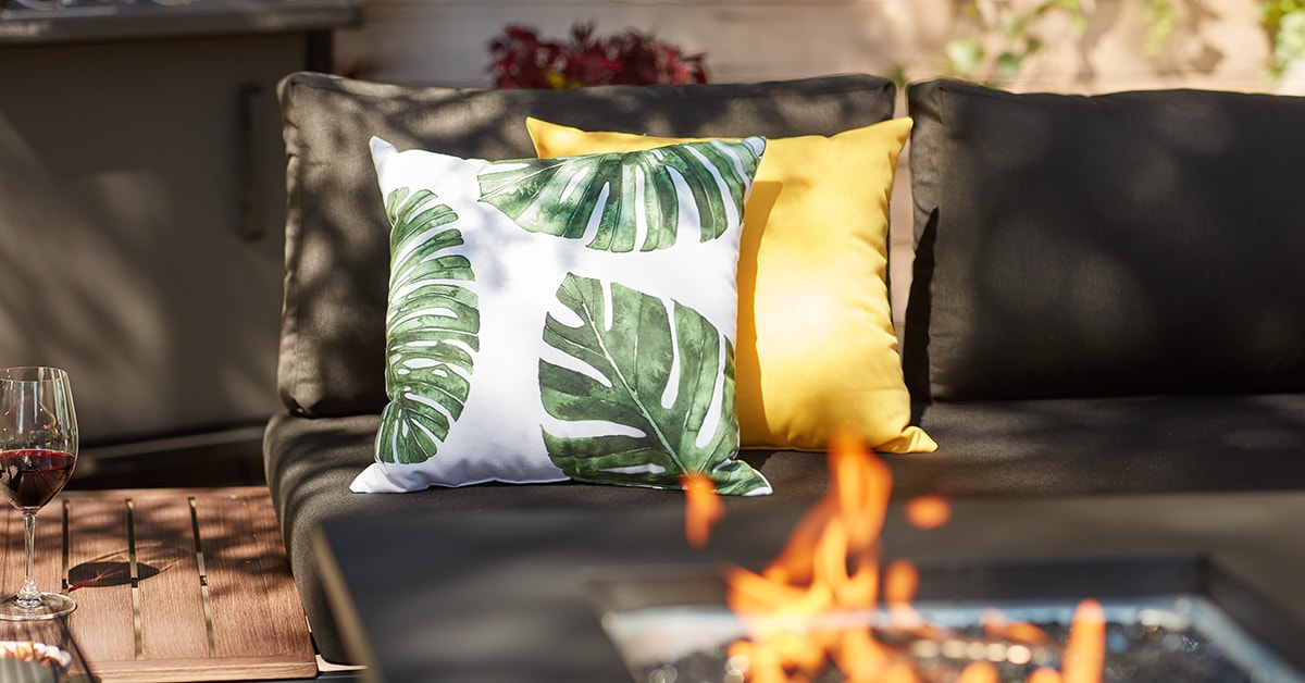 Patio chair with two outdoor cushions