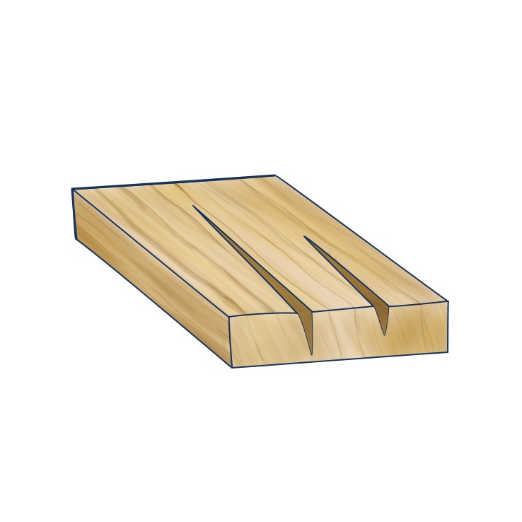 Illustration of a checked wood plank