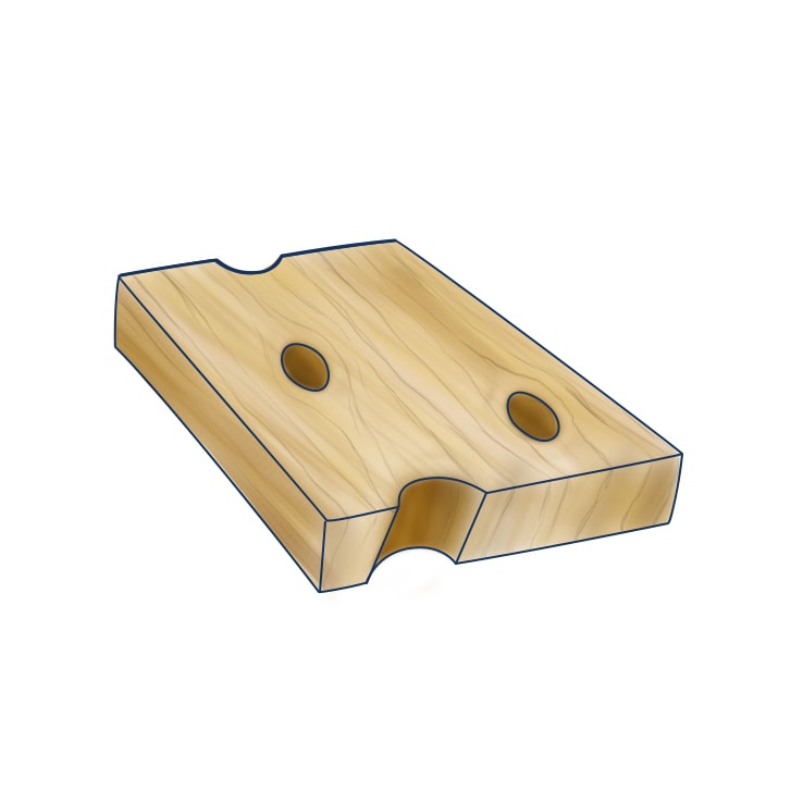 Illustration of a knotty wood plank