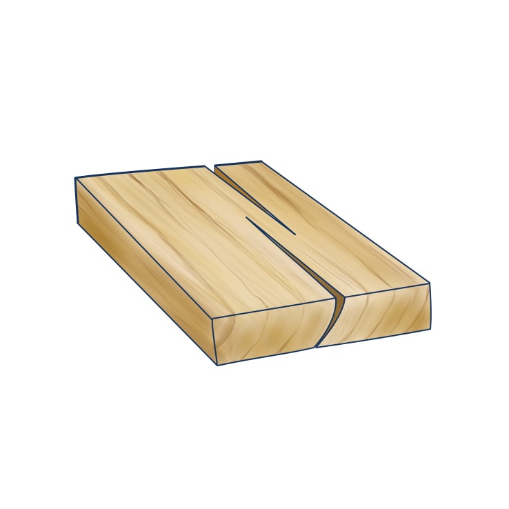 Illustration of a wood plank with shakes