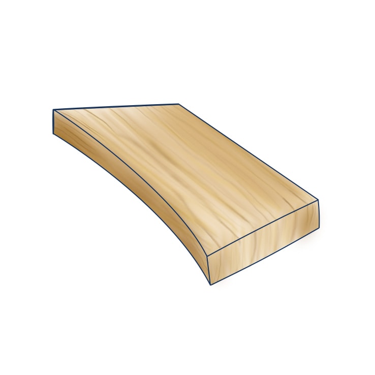 Illustration of a twisted wood plank