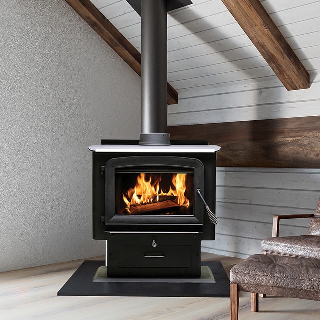 Poêle au bois noir mat Poêle au bois noir mat