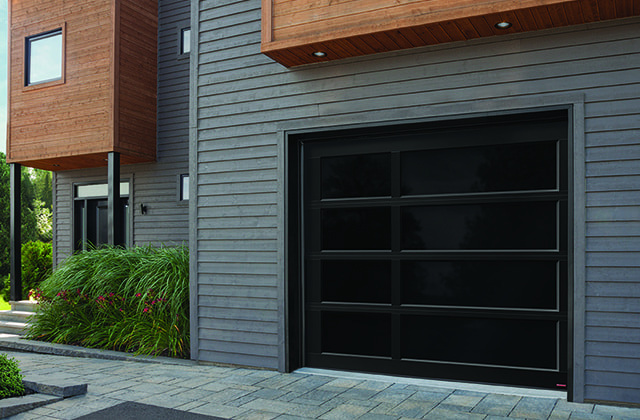 Modern black garage door Modern black garage door