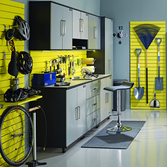 Modern garage with storage solutions Modern garage with storage solutions