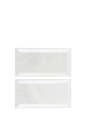 White wall tiles with bevelled edges