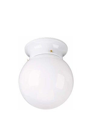 Ceiling fixture with white globe