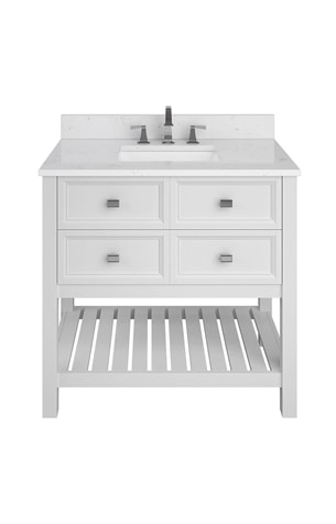 White bathroom vanity