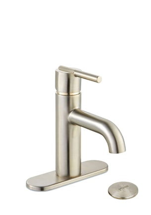 Brushed nickel vanity faucet