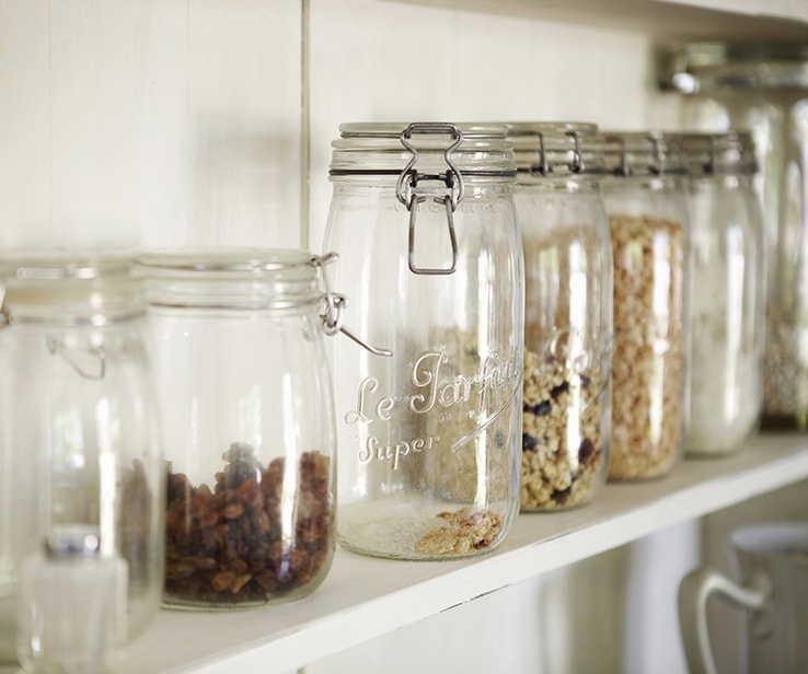 Food stored in glass jars Food stored in glass jars