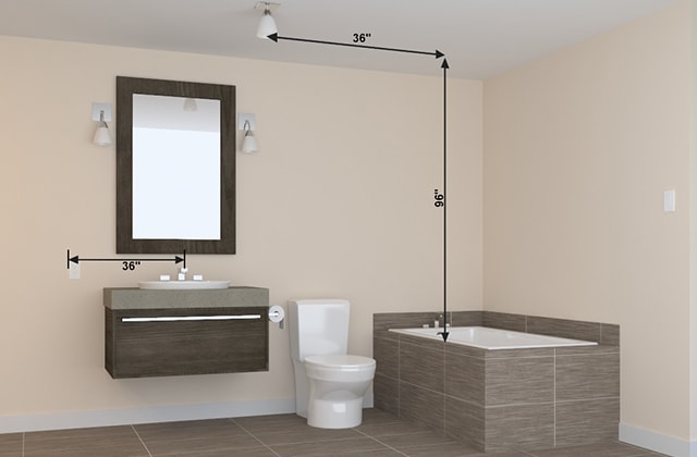 Your Bathroom Renovation Measured For, What Is The Standard Height Of A Vanity Light