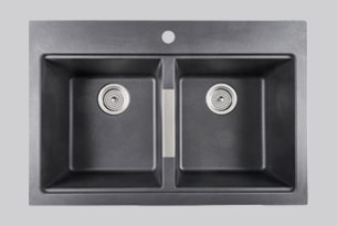 Black double kitchen sink