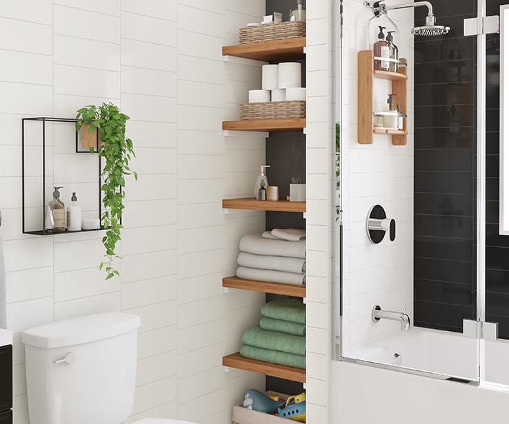 Small bathroom with a lot of storage Small bathroom with a lot of storage