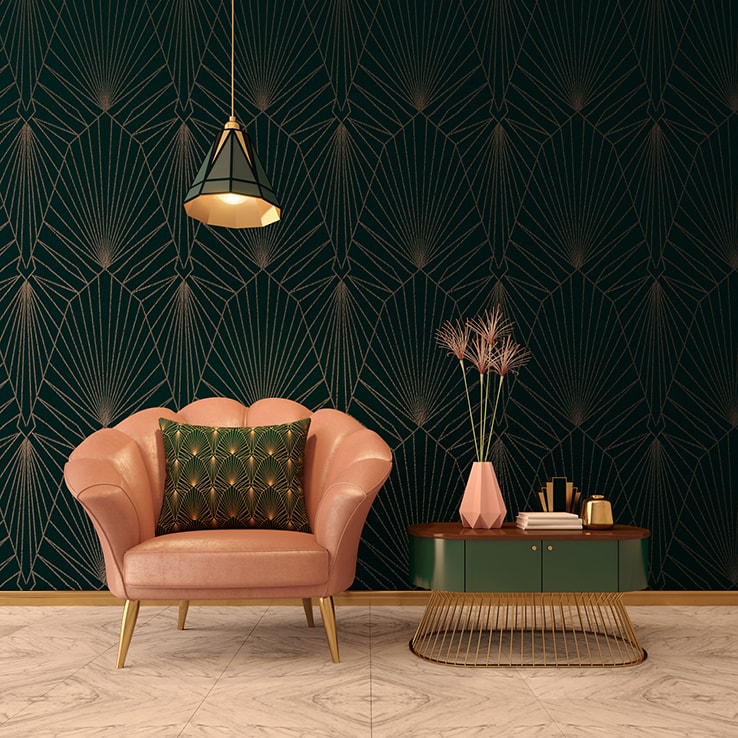 Room decorated in the Art Deco style