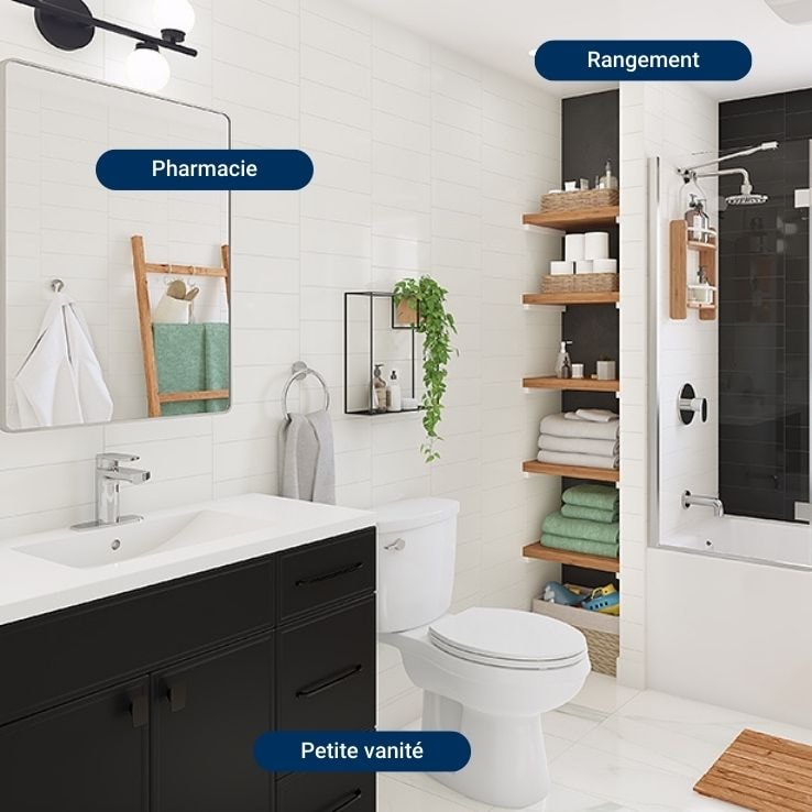 Petite salle de bain avec beaucoup de rangement Petite salle de bain avec beaucoup de rangement