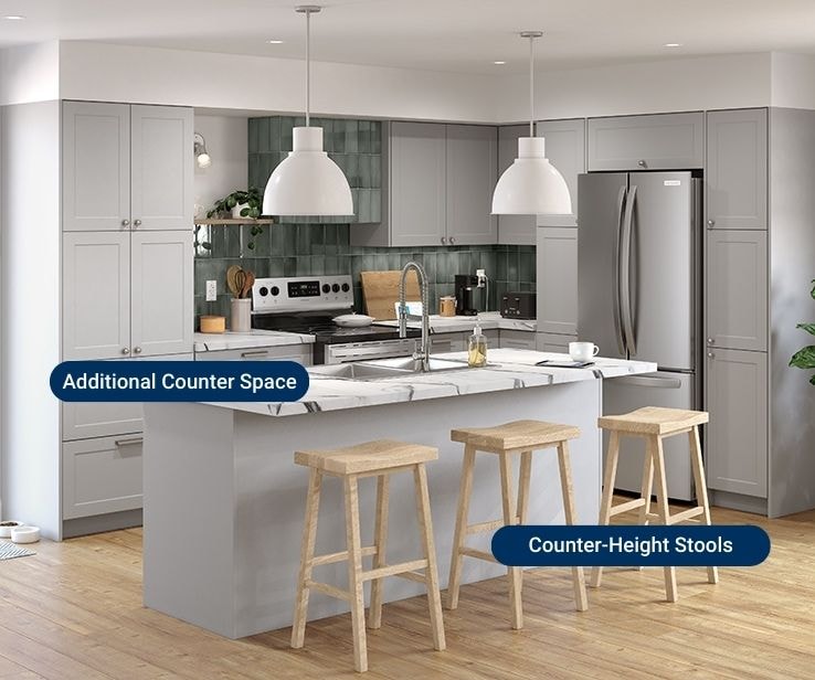 Small kitchen with an island