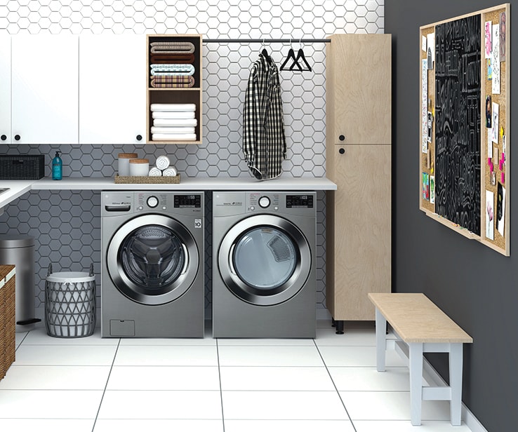 Well decorated laundry room
