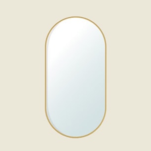 Miroir ovale avec contour en laiton