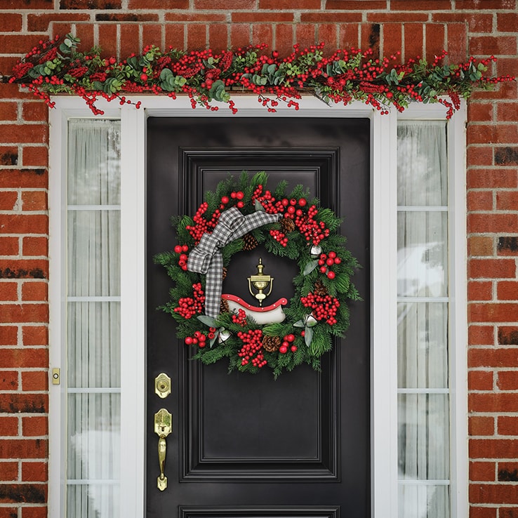 Christmas wreath on a door