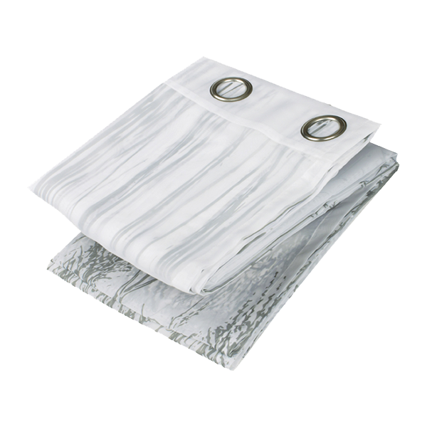 White bedroom curtains with birch print