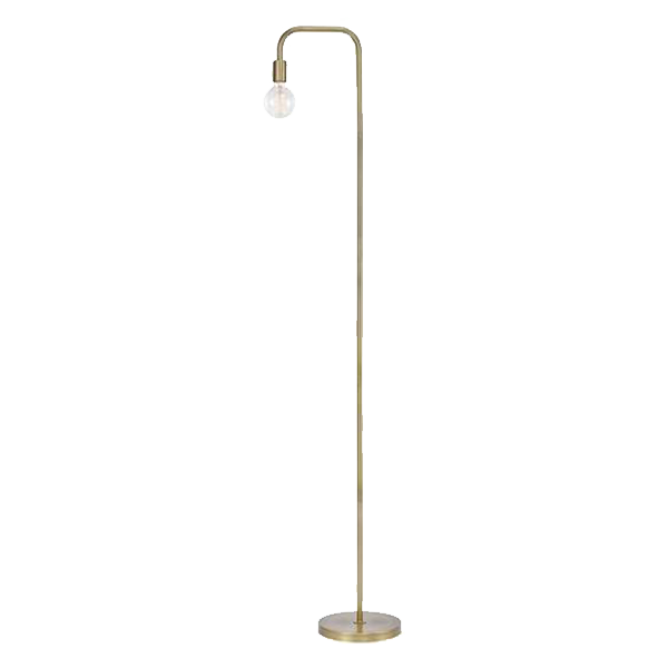 Floor lamp with a brass finish