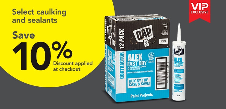 Pros save 10% on select caulking and sealants.