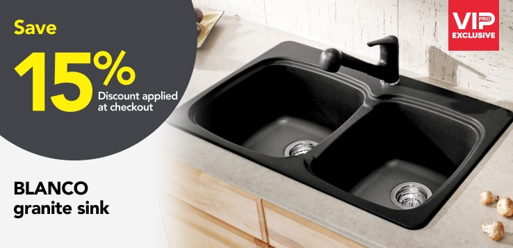 Pros save 15% on BLANCO granite sink