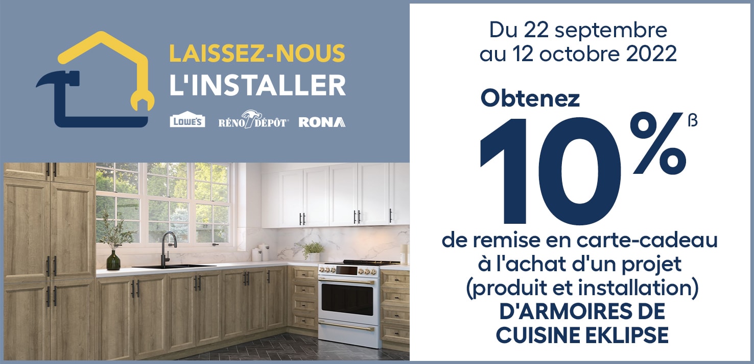 Services d’installation d’armoires de cuisine par des installateurs qualifiés RONA