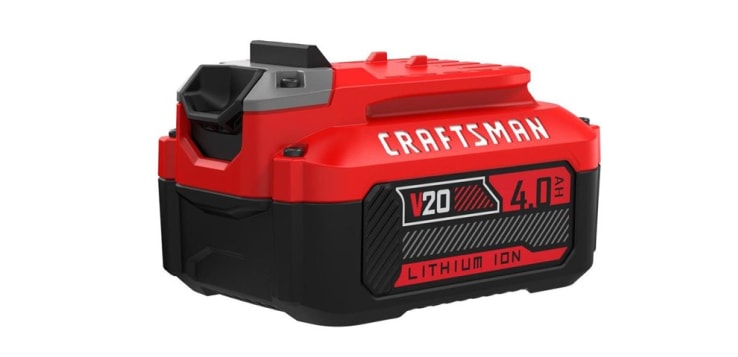 Craftsman 20-Volts 4Ah Premium Lithium Ion Battery - 3-LED Charge Indicator - No Self-Discharge - 1-Hour Charge Time