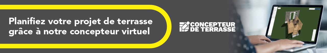 Planifiez votre projet de terrasse grâce à notre concepteur virtuel, disponible en ligne chez RONA.
