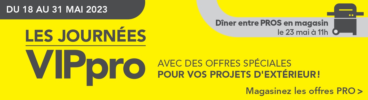 C'est LES JOURNÉES VIPpro - deux semaines de concours et d'offres incoyables pour les membres VIPpro dans les magasins RONA participants.