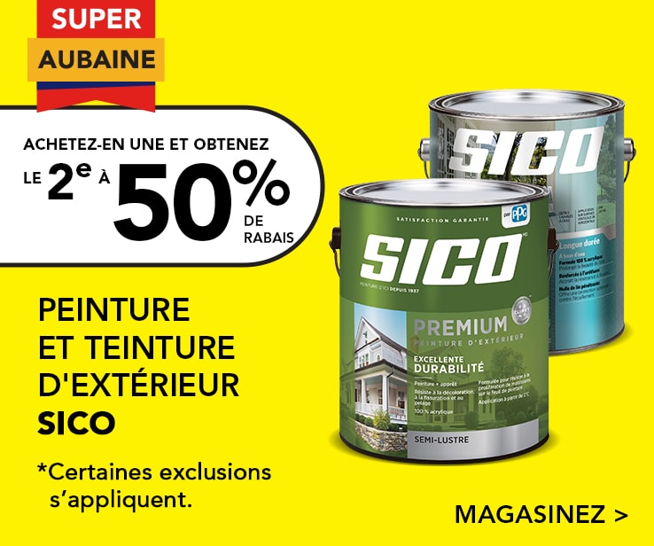 Rabais sur la peinture et teinture extérieur SICO chez RONA.