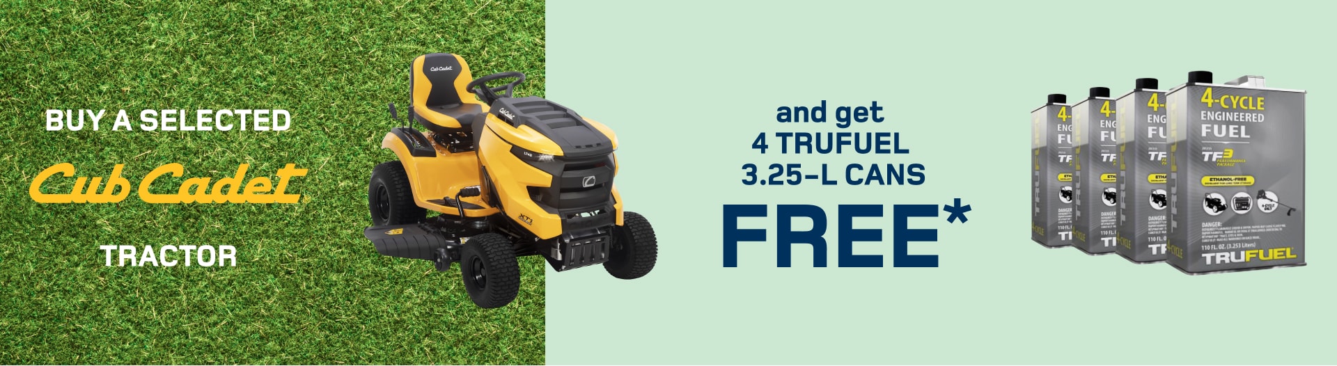 Promotion: Free fuel with the purchase of a selected Cub Cadet tractor 