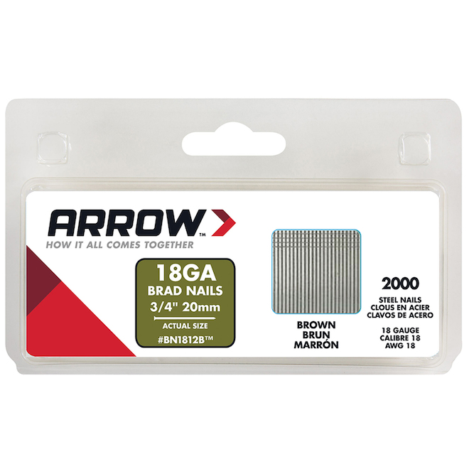 Paquet de 2 000 clous de finition bruns de 3/4"