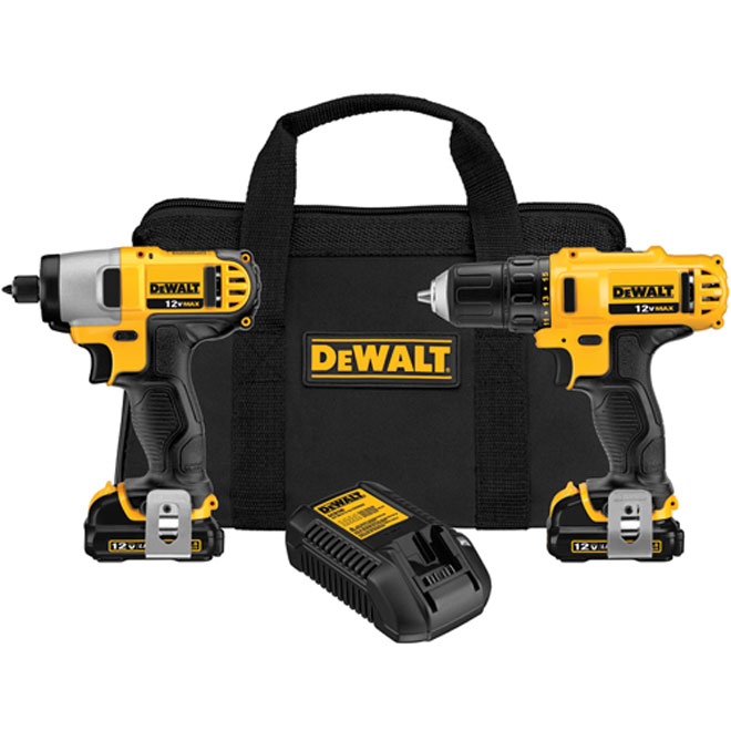 Drill/Driver and Impact Driver Combo Kit - Cordless - 12 V