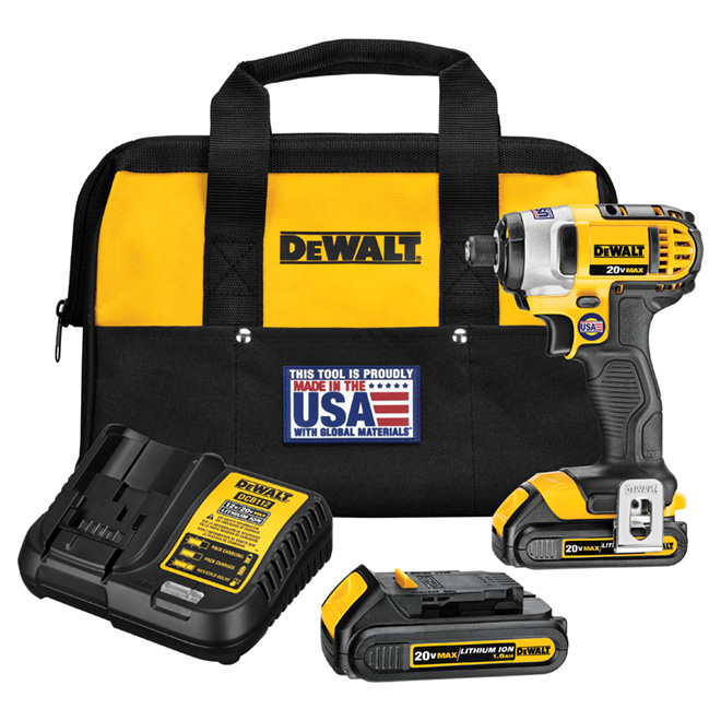 Impact Driver Kit - Lithium Ion - 1/4" - 20 V